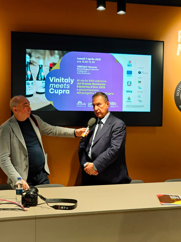 Intervista al Sindaco Giampieri alla presentazione del progetto Me(ET)Cupra al Vinitaly di Verona
